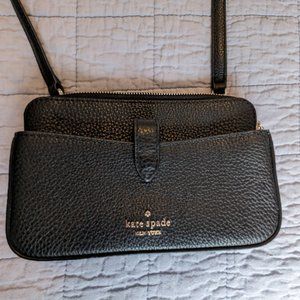 Kate Spade Leila Small Tab Black Leather Crossbody
